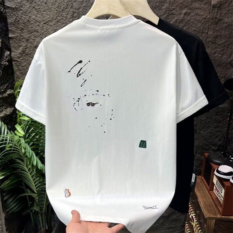 高端个性刺绣短袖t恤男潮牌潮流衣服2025夏季新款男士圆领半截袖,男装T恤,星座506A