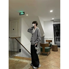 秋冬季针织开衫外套男女慵懒风v领毛衣穿搭休闲上衣MZ835-P49，男装针织衫/毛衣，星座412-3