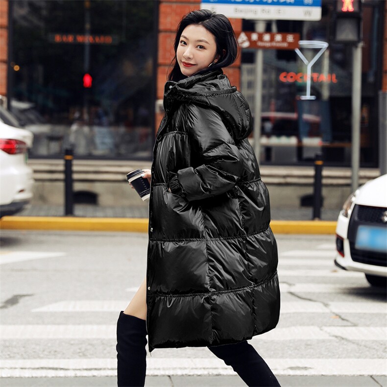 时尚韩版长款羽绒服女冬季新款修身显瘦连帽外套保暖加厚大衣,女装羽绒服,阿舍尔精品