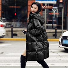 时尚韩版长款羽绒服女冬季新款修身显瘦连帽外套保暖加厚大衣，女装羽绒服，阿舍尔精品