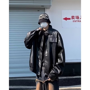 高街帅气皮衣男士韩版潮流口袋个性宽松2024秋冬ins外套W5964-P72图片