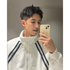 潮立领撞色条纹卫衣男春秋新款百搭宽松慵懒美式运动开衫外套，女装短外套，星座506A