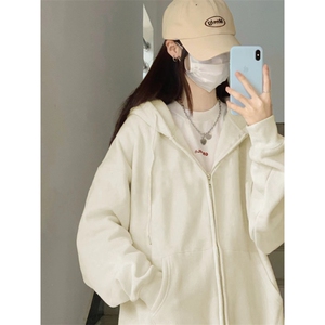 KS289-P55 纯色多色可选 连帽开衫卫衣 学生宽松百搭上衣图片