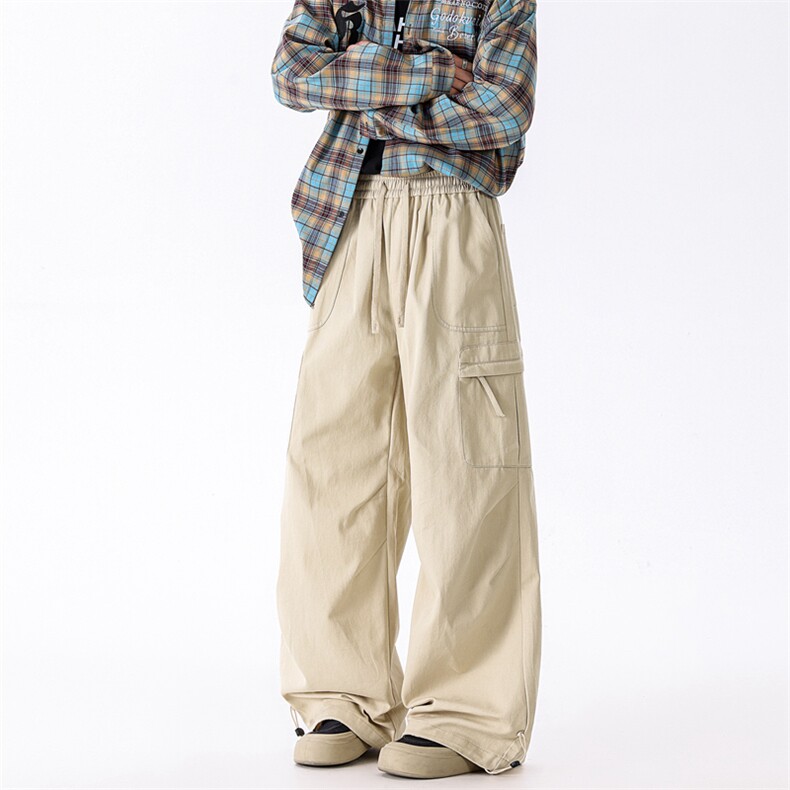 高街弯刀裤休闲纯棉宽松复古直筒工装裤A406KZ2539特P63，男装休闲裤，星座309（原A406）