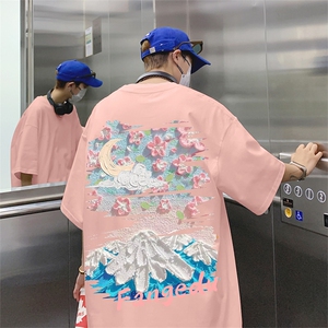 ！纯棉重磅220克 夏季男士印花短袖T恤QT707-T234-P25图片