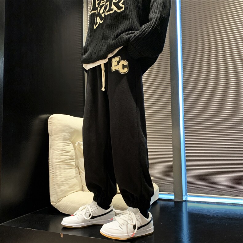 华夫格裤子男春秋季潮牌ins宽松直筒阔腿裤K265*P50控68,男装休闲裤,星座227-2