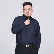 S-8XL男士长袖衬衫四季免烫肥佬纯色长袖衬衣加肥大码1558款P55，男装衬衫，星座802
