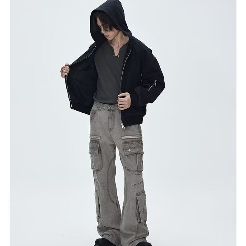 美式复古解构连帽工装外套男街头座山雕水洗夹克310A-4-B939-P100,男装夹克,星座310A-4