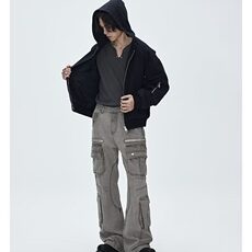美式复古解构连帽工装外套男街头座山雕水洗夹克310A-4-B939-P100，男装夹克，星座310A-4