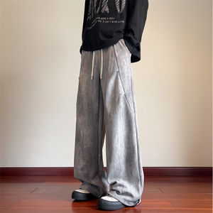 秋季新款潮流扎染拼接设计宽松直筒休闲裤B315-K25320-特p35控68图片