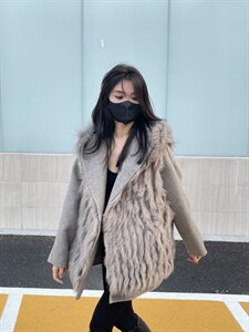 冬季新款车条羊绒皮草外套图片
