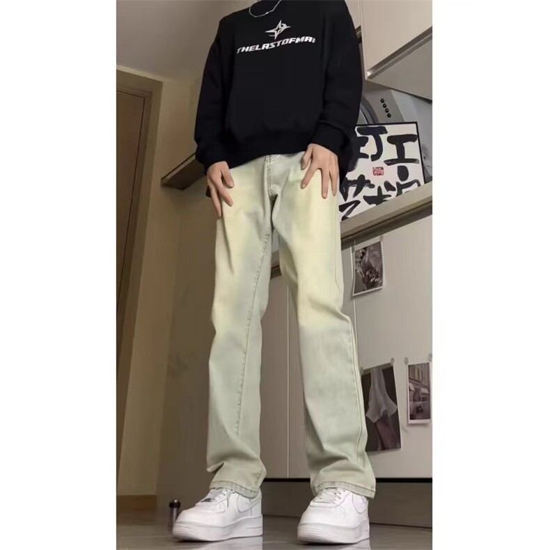 (网络图）精现货得物品质烟灰色弹力修身直筒牛仔裤量大从优,男装牛仔裤,星座302A-2