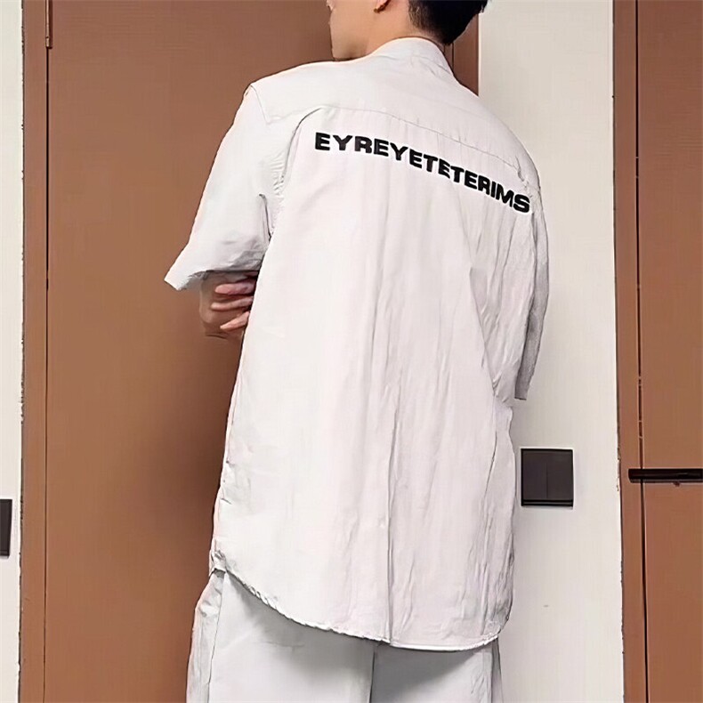 W9790-P58网图现货日系少年感穿搭男生工装套装夏季衬衫短袖,男装T恤,星座1608-2