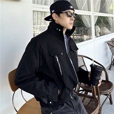 美式高街座山雕加绒立领夹克短款加厚外套男12238-p128，男装夹克，电商C307