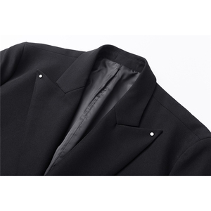 可二开戗驳领成分95%涤纶5%氨纶大码M-5XL西服男XF78304P85控139图片