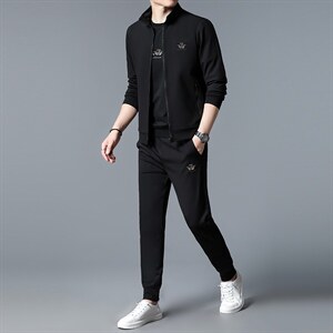 S3032-3钱塘2020-2春秋新款百搭时尚休闲简约长袖套装卫衣P225图片