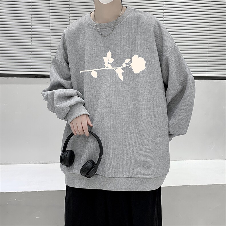 华夫格卫衣圆领卫衣男大码长袖t恤男外套HW76360-P30,男装卫衣,电商A040