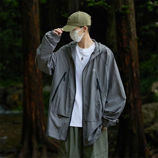 2024六色美式连帽防晒衣潮牌宽松双拉链情侣防晒服外套F017-P45，男装防晒衣，星座313A-2