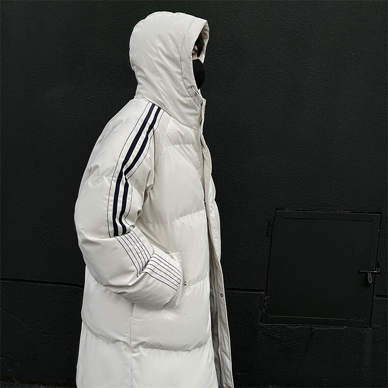 CC883-P118秋冬条纹复古中长款棉衣防风防水宽松立领连帽棉服,男装棉衣,星座405-3