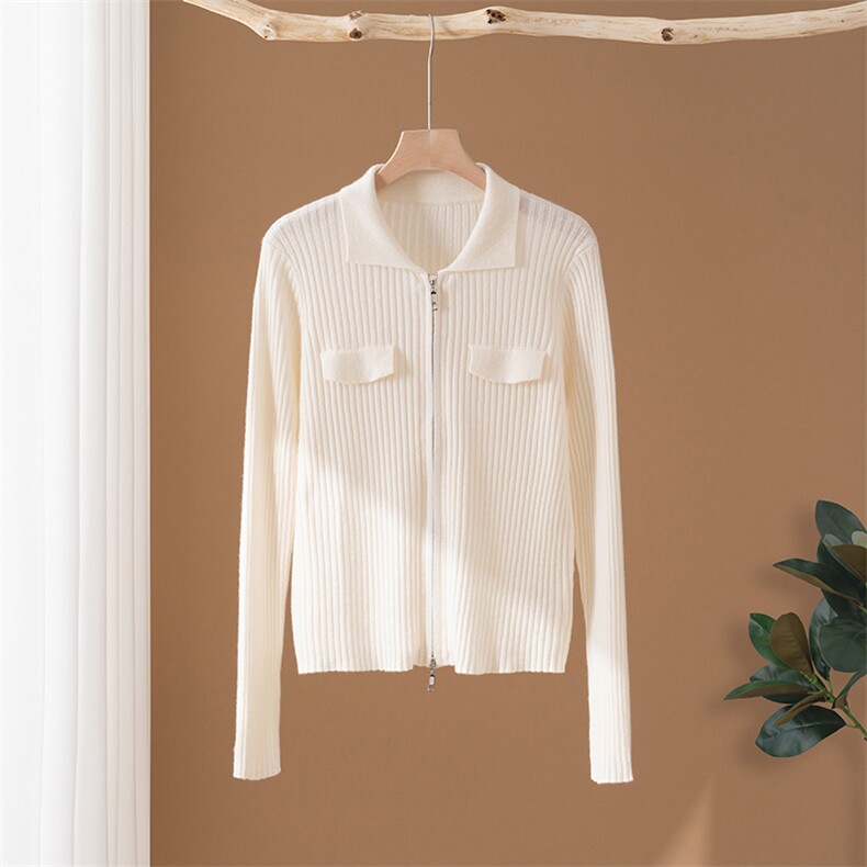 2025年秋季新款百搭女士抽绳长袖polo领羊绒衫，女装羊绒衫，澳冬特羊绒