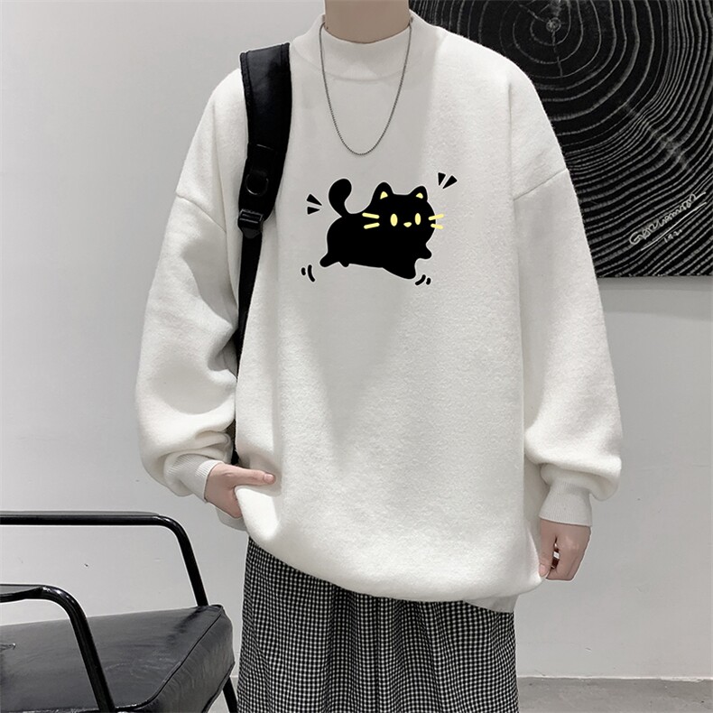 半高领毛衣男大码胖子针织衫毛线衣 M18440-P45 加绒款-P65图片