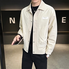 休闲纯色长袖上衣男贴标休闲百搭夹克A329-JK5091-P95，男装夹克，电商A329