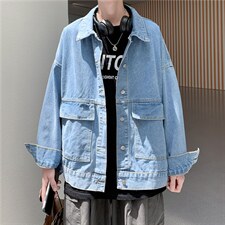 爆爆爆 2022港风宽松男士牛仔夹克情侣百搭潮流外套JK995-P60图片