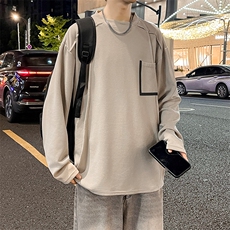 德绒卫衣立体切割高级感长袖T恤男上衣打底衫WY0327-P38，男装T恤，星座308B-2