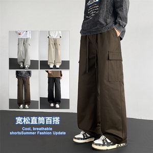 2025秋冬新款休闲男裤厚款直筒宽松松紧腰橡筋工装裤子潮3361-P42图片