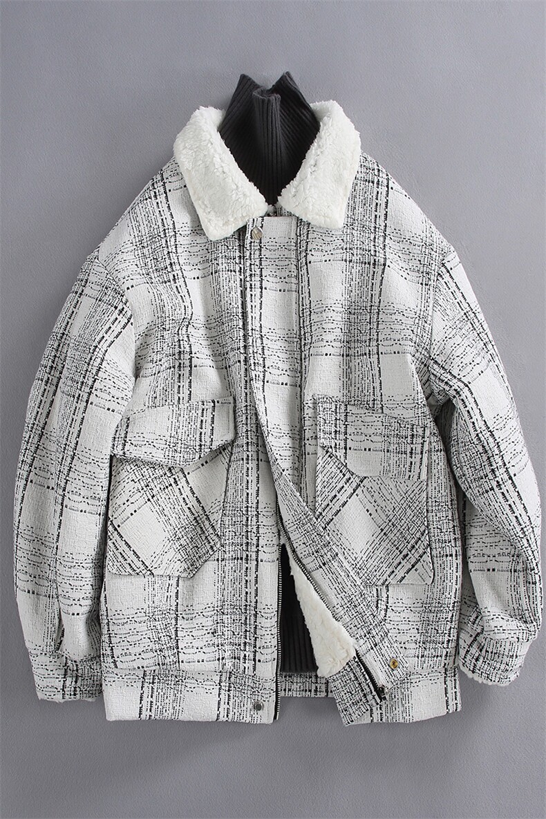 羊羔毛棉服男2025冬季新款休闲外套潮牌棉衣棉袄M199P120控158,男装棉衣,电商A157