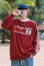 港风圆领字母印花图案设计袖子三杠织带潮流卫衣男WY77762P48控68，男装卫衣，星座227-7