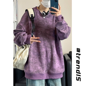 2025 春季新款 女模自拍大码脏脏色圆领卫衣M-5X HW24555-特P30图片