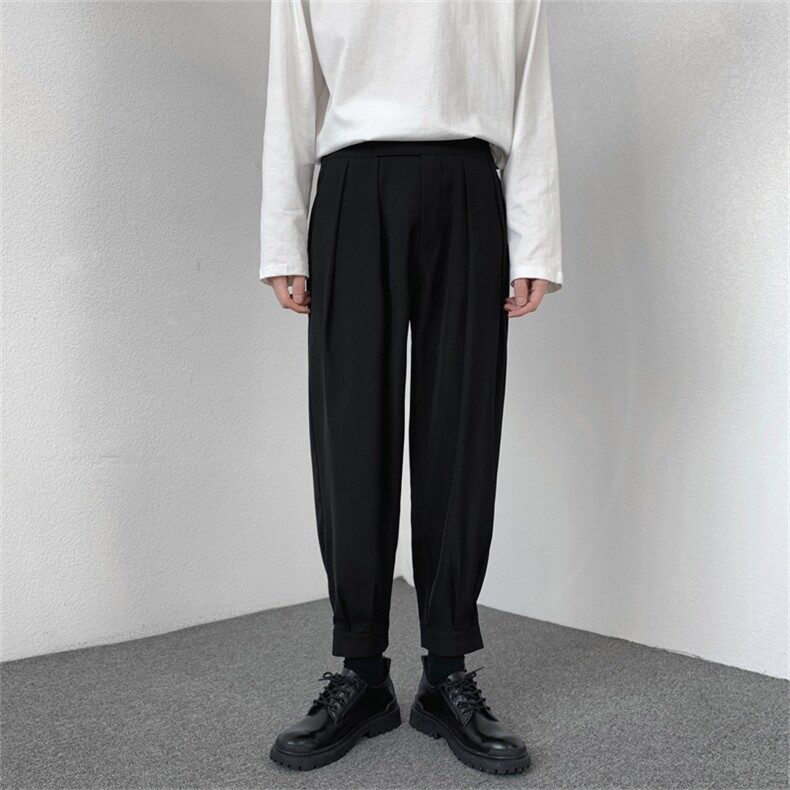 抖音网红魔术贴腰休闲西裤哈伦裤马丁靴裤子男/KM98P55,男装西裤,电商D325