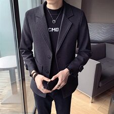 秋冬新款呢料呢子大衣无头风纯色纯色外套A328-20382-P115，男装毛呢大衣，星座406
