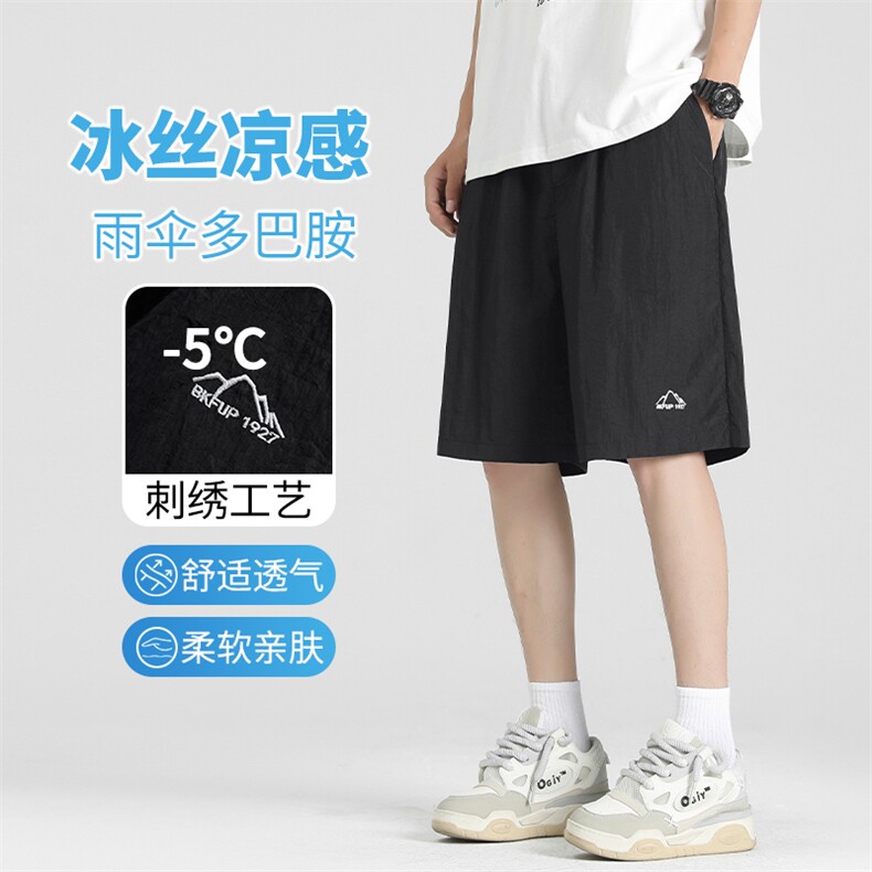 紫色多巴胺刺绣短裤冰丝速干夏薄款潮牌美式篮球短裤DK310-特批15,男装休闲裤,星座718-1