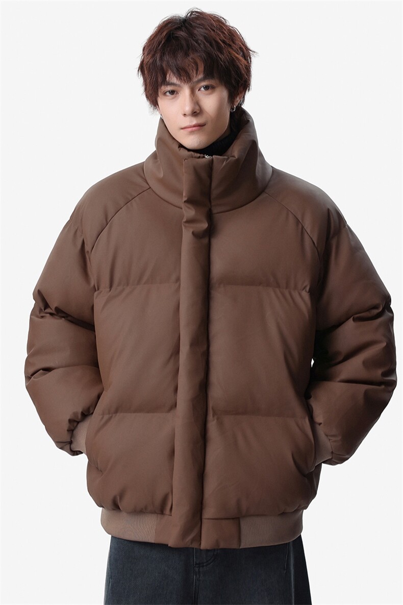 新款冬季羽绒立领PU皮棉服棉袄韩版宽松外套A436-2522-P80,男装棉衣,电商A436