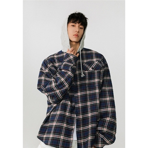 1连帽大码M-5XL衬衫男大身100%棉帽子100%聚酯纤维CS77918P60控98图片