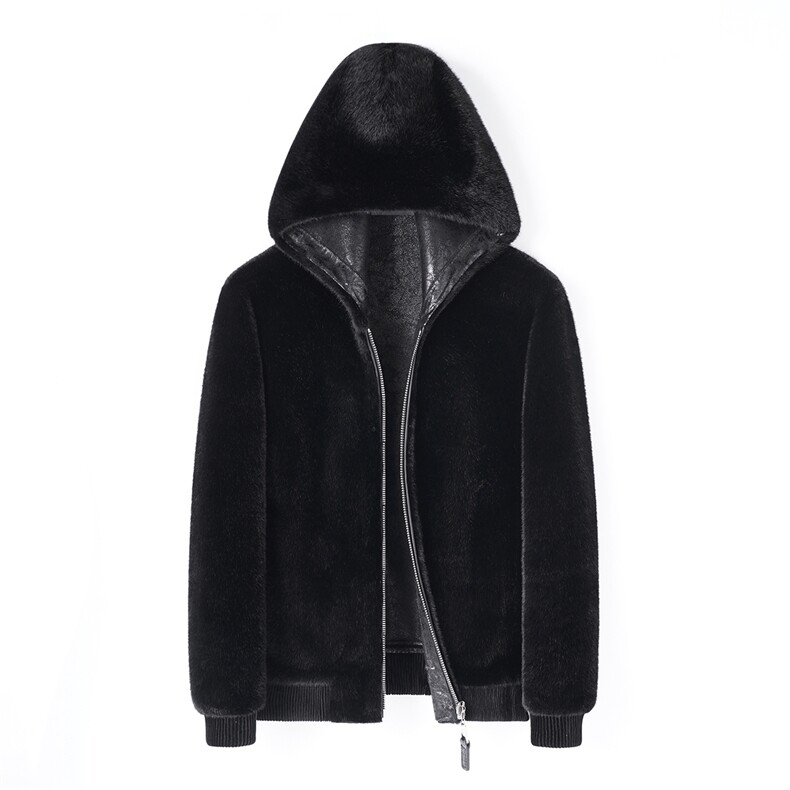 96001-2秋冬新款男士金貂绒外套连帽双面穿外套时尚男装大码P420，男装皮衣，电商B360