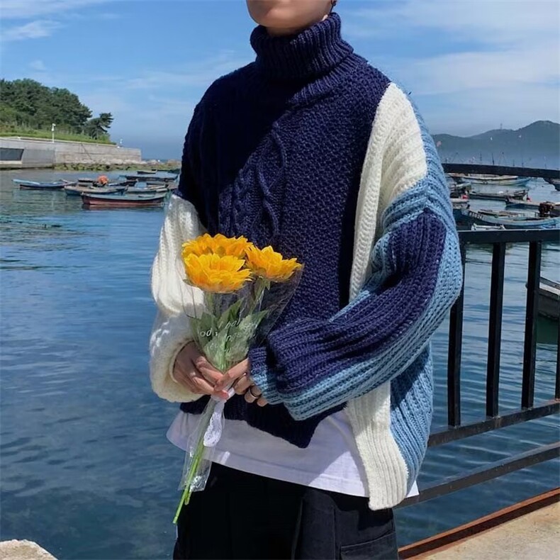美式街头设计感圆领毛衣男慵懒风休闲针织衫GM42P46,男装针织衫/毛衣,星座1116-2