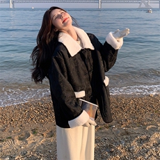 新中式爆款盘扣提花毛毛短外套女2024冬季新款减龄气质加厚棉衣潮，女装派克服，2C305