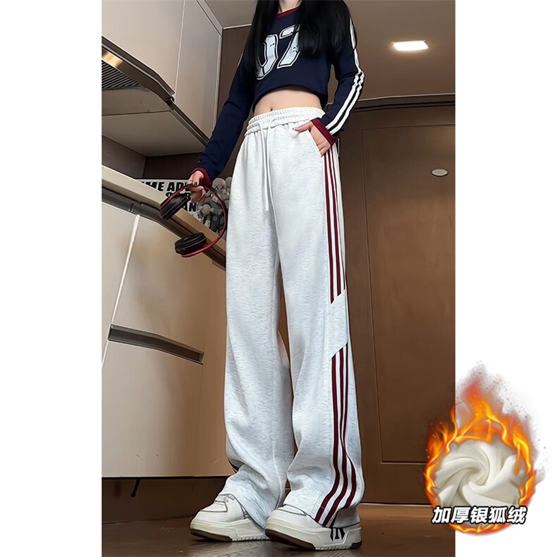 360g重磅大码拼接保暖银狐绒三条杠休闲裤男K5600J加绒-特P38控78,男装棉衣,电商A001