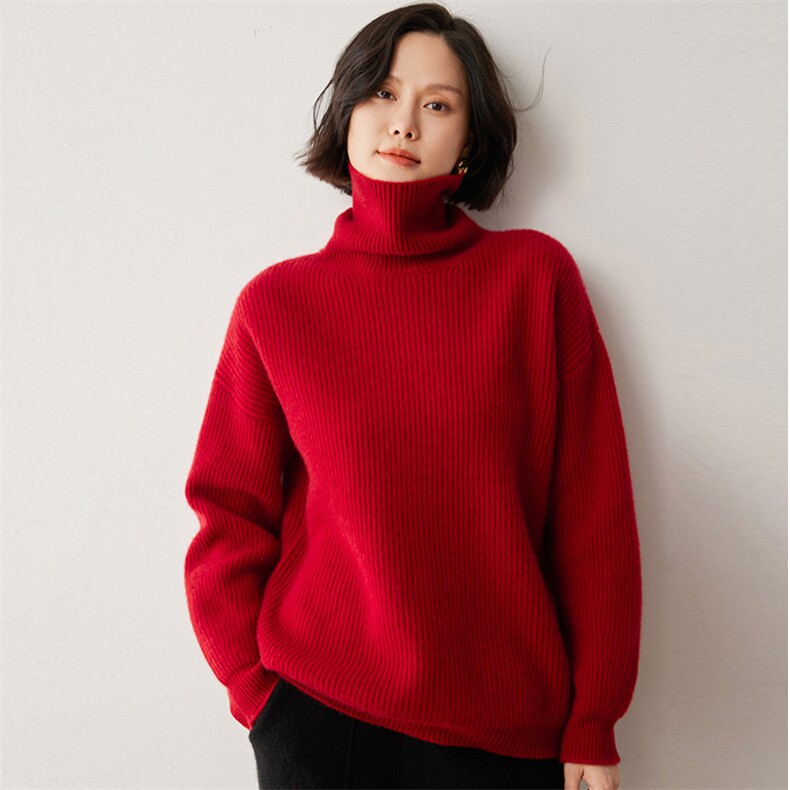 竖条高领套头女秋冬新款针织35%羊绒衫2024年秋冬季,女装羊绒衫,蒂暖羊绒