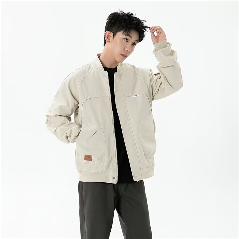新款夹克男棒球服休闲上衣男外套纯色914-4-W65,男装夹克,星座914-4