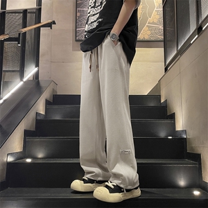 裤子男款面料舒适大码直筒运动华夫格纯色长裤 K930特批32图片