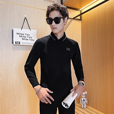 男士秋冬新款男修身衬衫领假二件针织毛衣301A-1/M66/P75控95，男装衬衫，星座301A-1