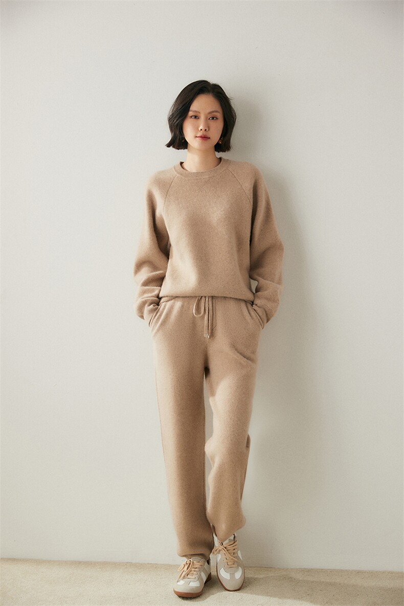 时尚舒适女款羊绒休闲裤高腰显瘦秋冬单品,女装休闲裤,绒创羊绒