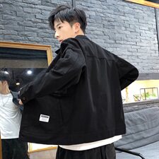 2021春秋季新佳乐日系潮男大码贴布工装翻领夹克外套J972-P65，男装夹克，电商A001