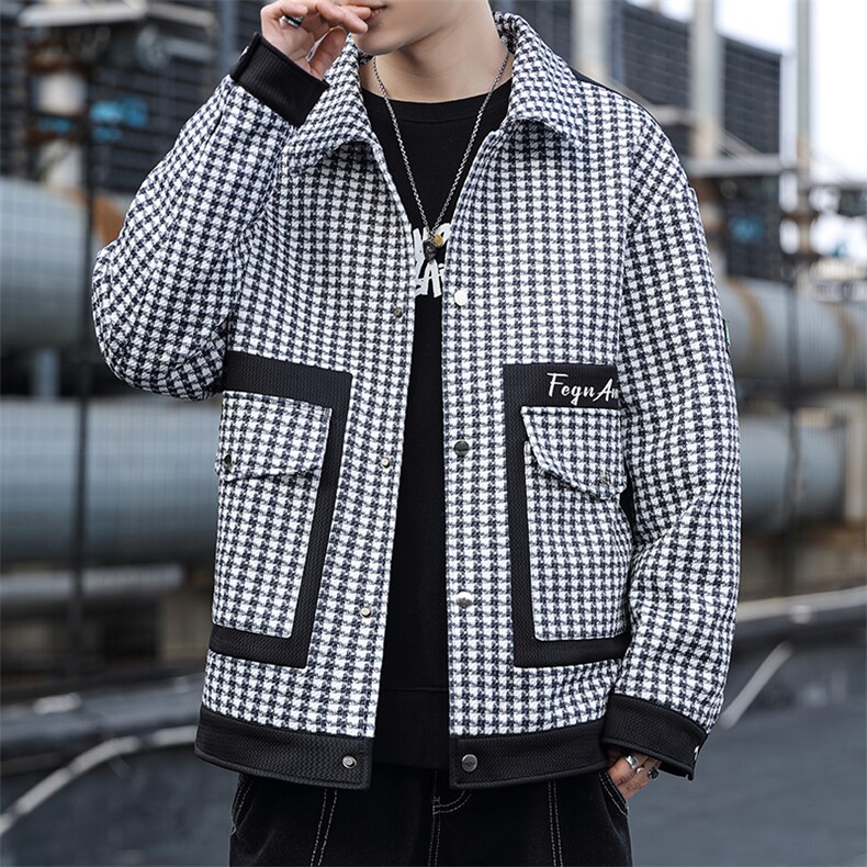 2023-403-2-JK3006-P85男士抖音精品质款夹克外套翻领印花-，男装夹克，星座1018-1​