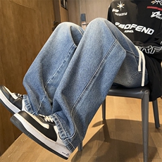抖音直播高品质人气牛仔裤男宽松阔腿裤416B-1-NH708-P55限78，男装牛仔裤，星座416B-1