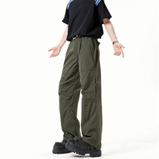 平铺图有大货直筒休闲裤男夏季工装裤新款阔腿长裤K65-P40，男装休闲裤，电商A178